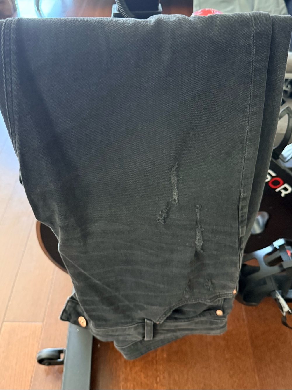 Men's Black Distressed Jeans by ASOS Design 36x32 Skinny